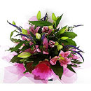 beautiful pink lily bouquet