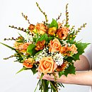 Autumn Rose and Freesia hand-tied bouquet
