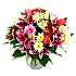 Shades of pink carnations, alstromeria and delianne make a perfect welcome for the new baby girl.