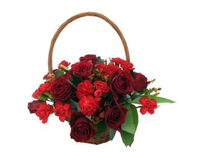 Beloved Roses Rustic Flower Basket