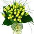 The 50 Lemon Tulips bouquet consists of 50 fresh spring lemon tulips simply presented among tropical foliage; the perfect colour and smell for spring.