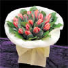 Peaches 'n' Cream (�29.99) - Good enough to eat....well nearly! This mouth watering dish will melt the heart of any receiver. 20 Princess Irenie orange tulips made complete with a lush green foliage.