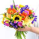 A full view of 'Winter Sunshine', an arrangement of fresh flowers available now for next-day delivery from Clare Florist