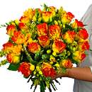 Rose and Freesia hand-tied bouquet