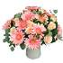 Pink Delight Bouquet - Packed with pink roses, germinis, hypericum and foliage.