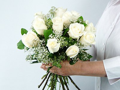 Dozen White Roses