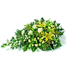 Lemon and Cream Spray - A classic single end spray of yellow lilies, roses and carnations