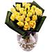 Twenty stems of Friendship - yellow roses and lush green aspidistra leaves, bringing warm sunny feelings of happiness!