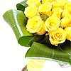Twenty stems of Friendship - yellow roses and lush green aspidistra leaves, bringing warm sunny feelings of happiness!