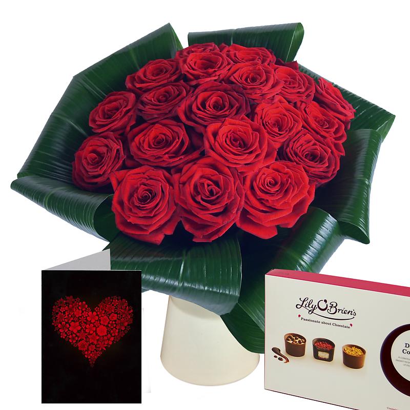 Love - 20 Red Roses Gift Set half price special offer on subscriptions.