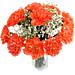 A close up of the Orange Carnations - Bursting with vibrance!