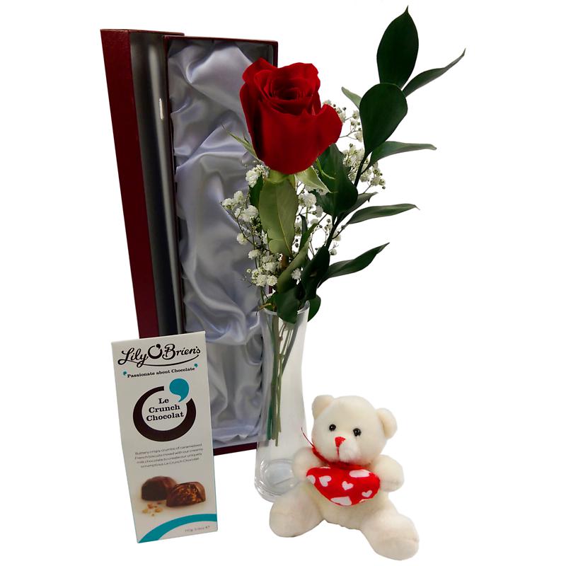 Picture of Single Red Rose Deluxe Gift Set
