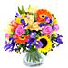 A closer view of the Burst of Summer Bouquet, an arrangement of fresh flowers available now for next-day free delivery from Clare Florist