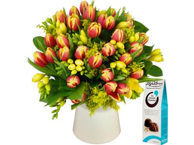 Tulip and Freesia with Free Chocolates