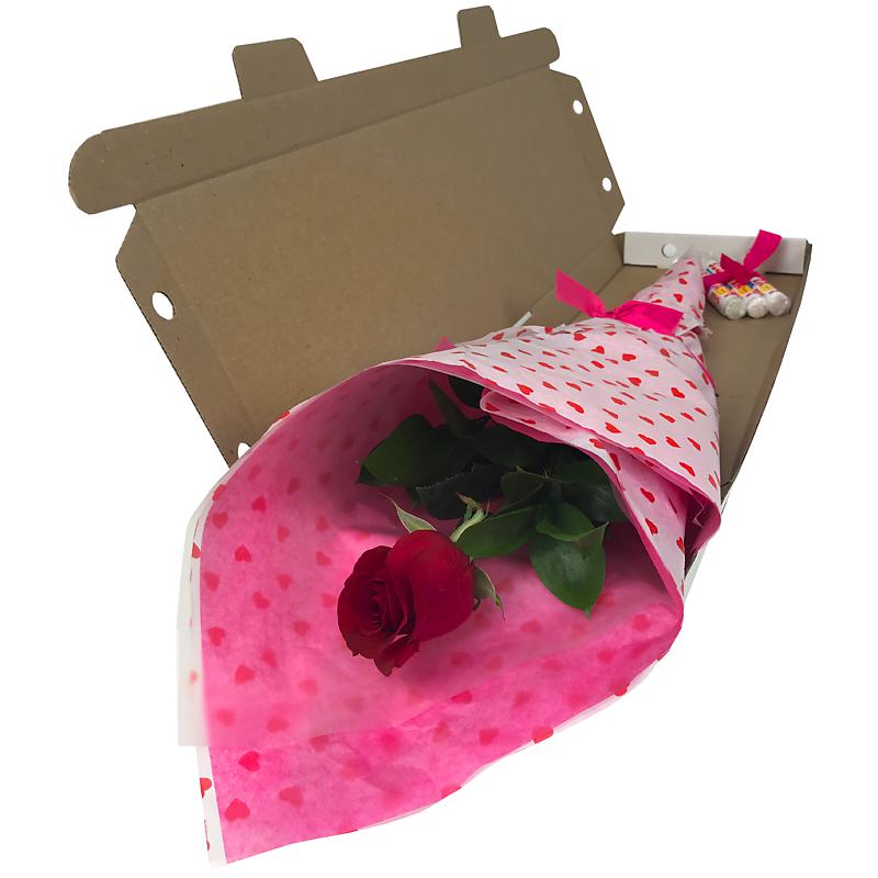 Single Red Rose Letterbox Flower