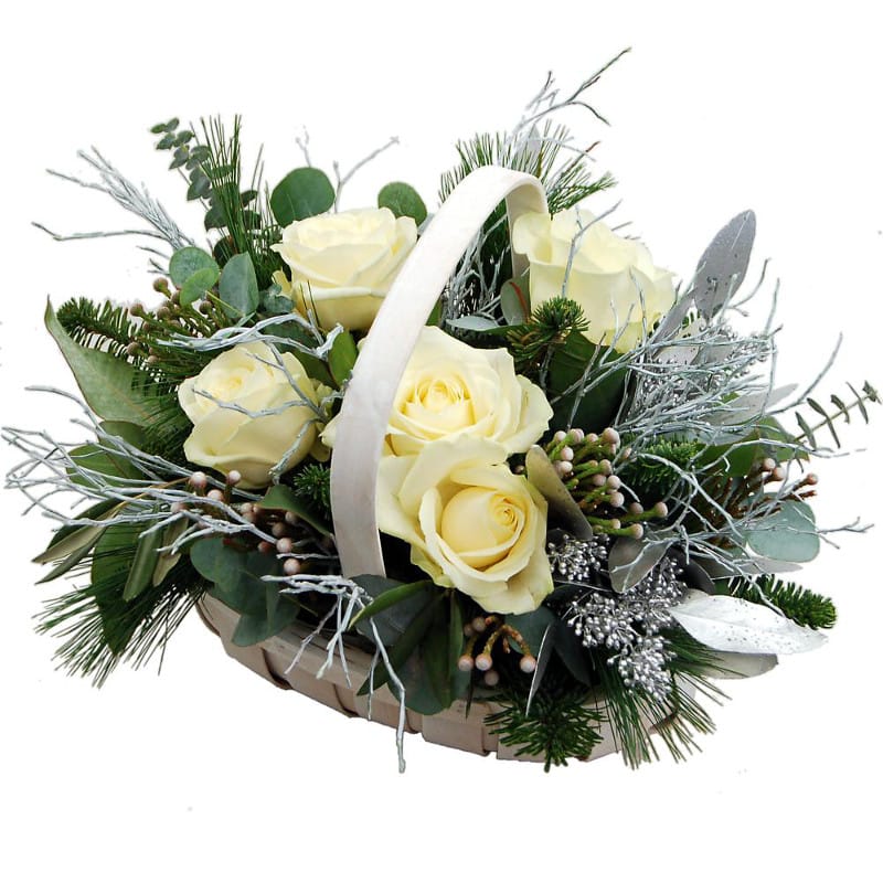 Winter Joy Basket flowers for christmas