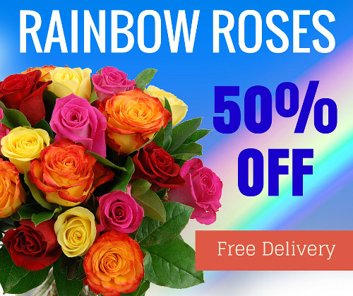 Rainbow Roses 50 Percent