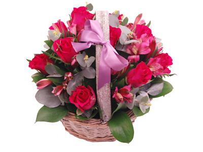 pink affection basket