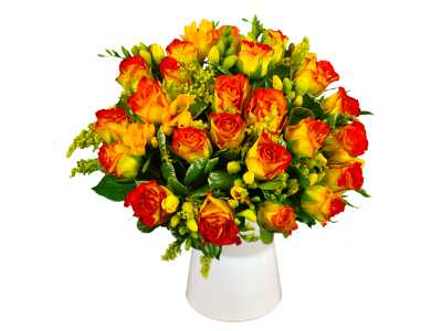 rose and freesia bouquet