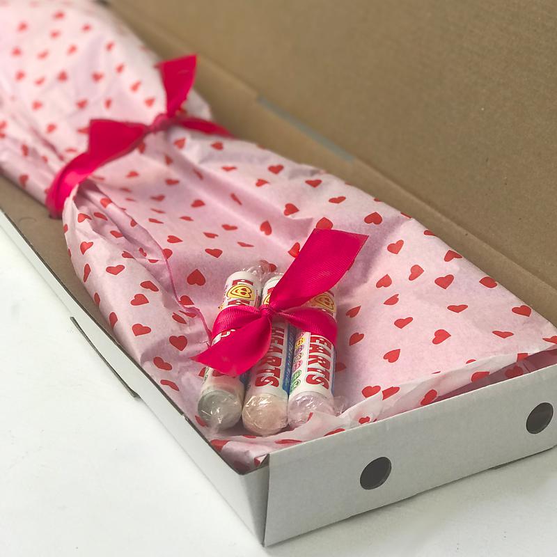 Love Hearts and Red Rose in Letterbox Gift Wrap