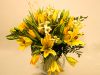 A cheerful yellow bouquet of lilies, santini and hyacinth sure to brighten everyones Easter Holiday.