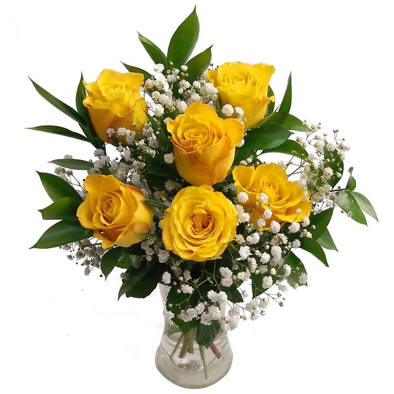 Image of 6 Yellow Roses Bouquet