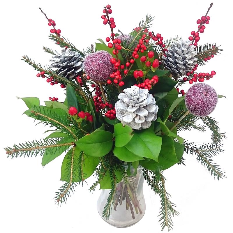 Berry Christmas Fresh Flowers Free UK Delivery