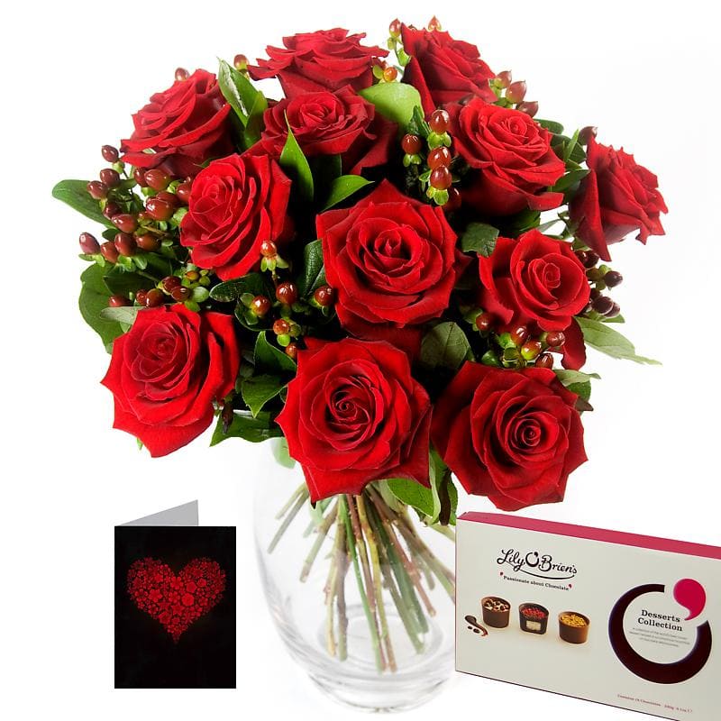 Twelve Red Roses Gift Set