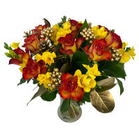 Festive Freesia & Rose Celebration